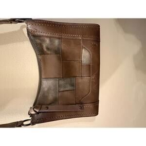 Frye Brown Leather Patchwork Crossbody Bag